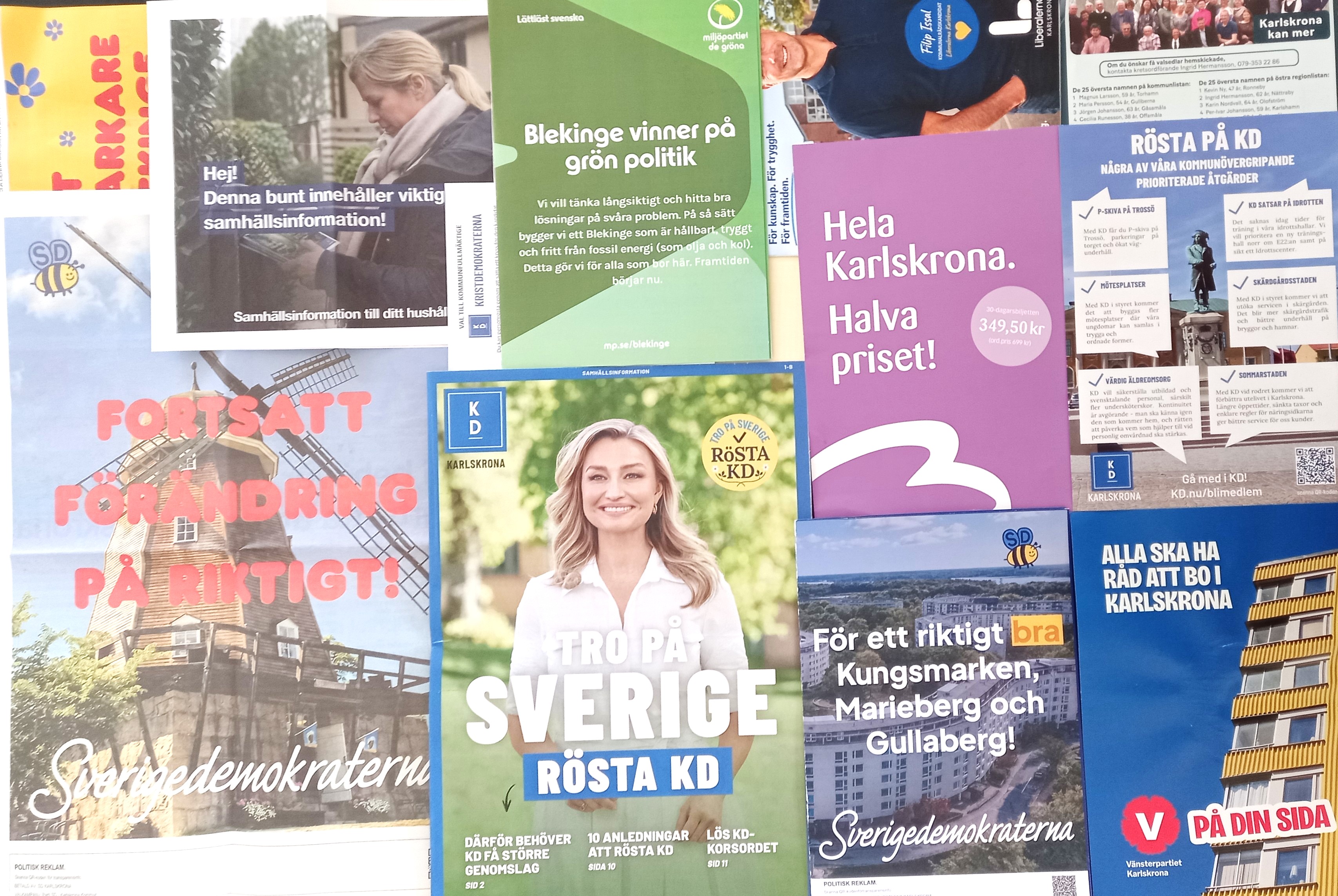 Politiska partiers flygblad som inte togs emot väl i Blekinge inför valet 2026